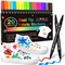 Dual Tip Fabric Markers Permanent for Clothes, 20 Colors Fabric Decorating Paint Pens for Kids, T-Shirt Shoe Markers for Sneakers Clothing Canvas Textile Bibs Coloring Book (Chisel & Fine Tip)